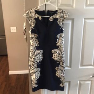 Navy embroidered dress